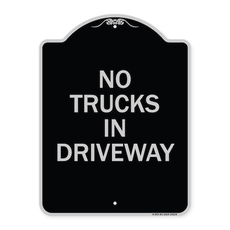 Signmission Driveway No Trucks in Driveway Heavy-Gauge Aluminum Architectural Sign, 24" x 18", BS-1824-24124 A-DES-BS-1824-24124